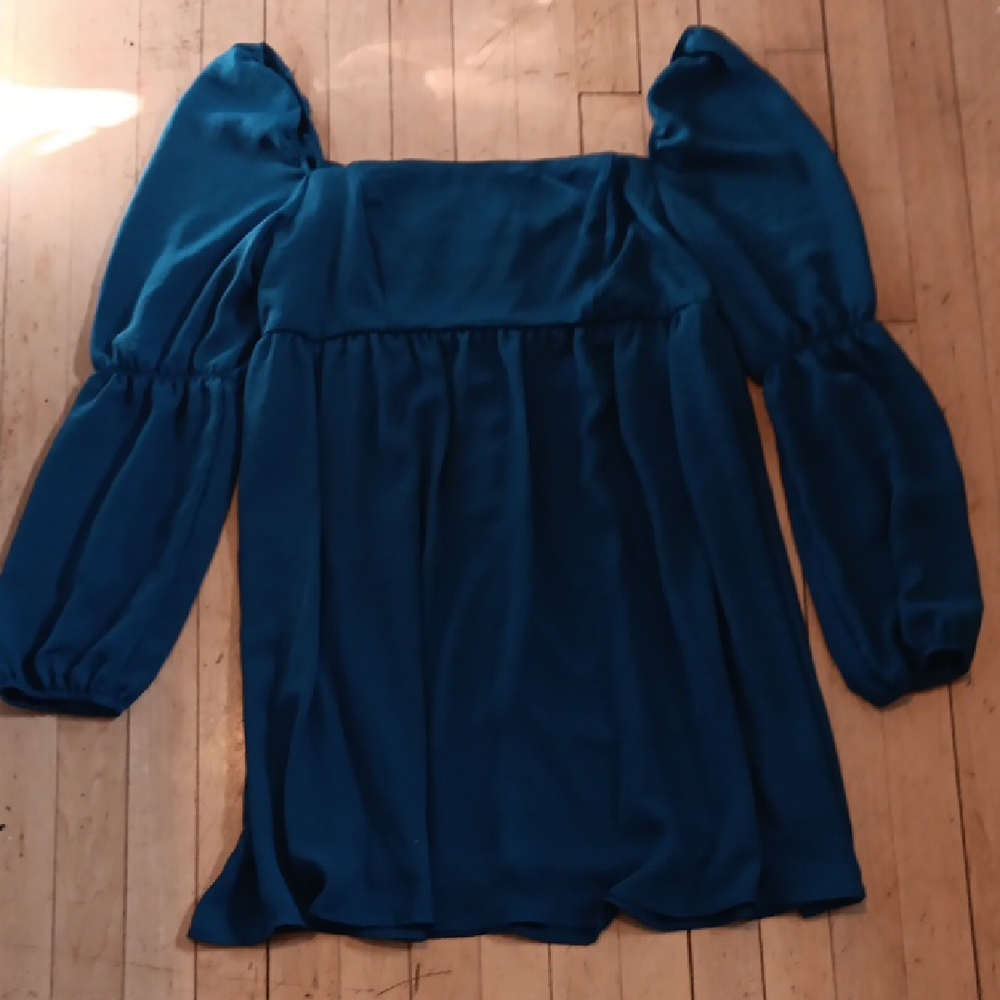 City Studio Teal Long Sleeve Blouse